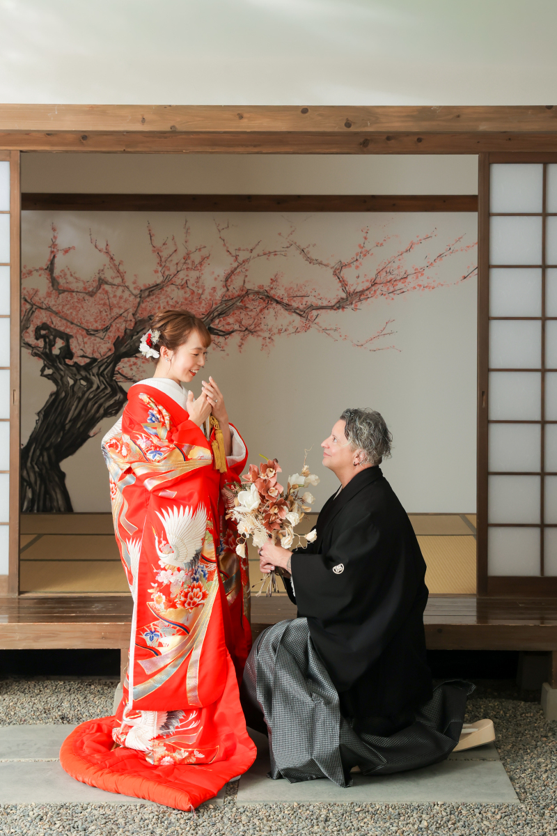 和装でプロポーズ