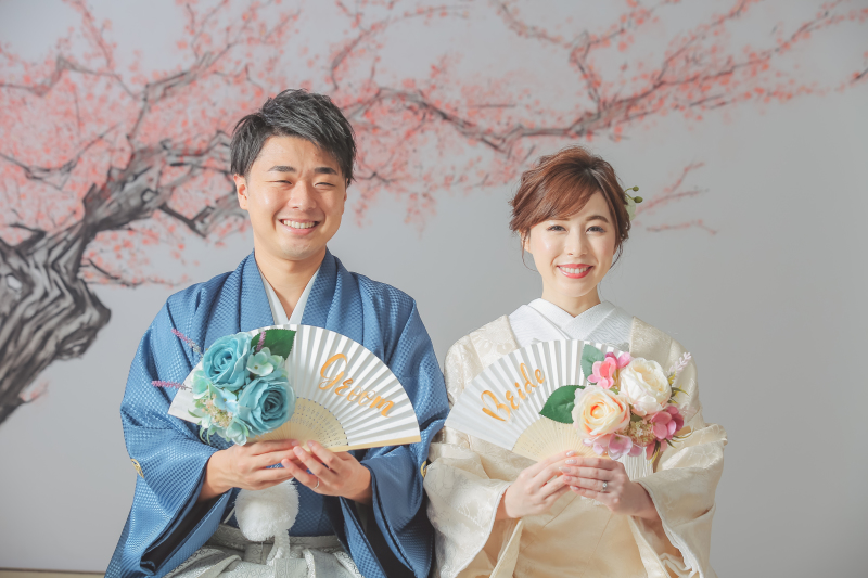 お嫁さん手作りの夫婦扇子