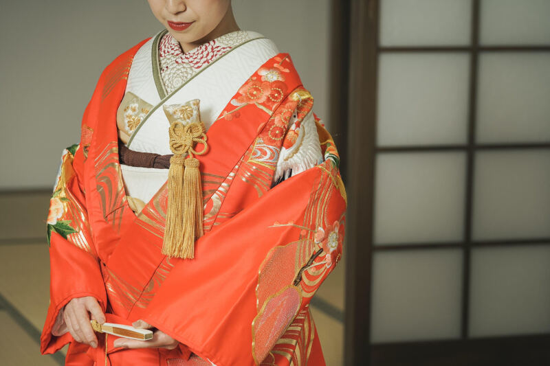 赤色が映える色打掛♪