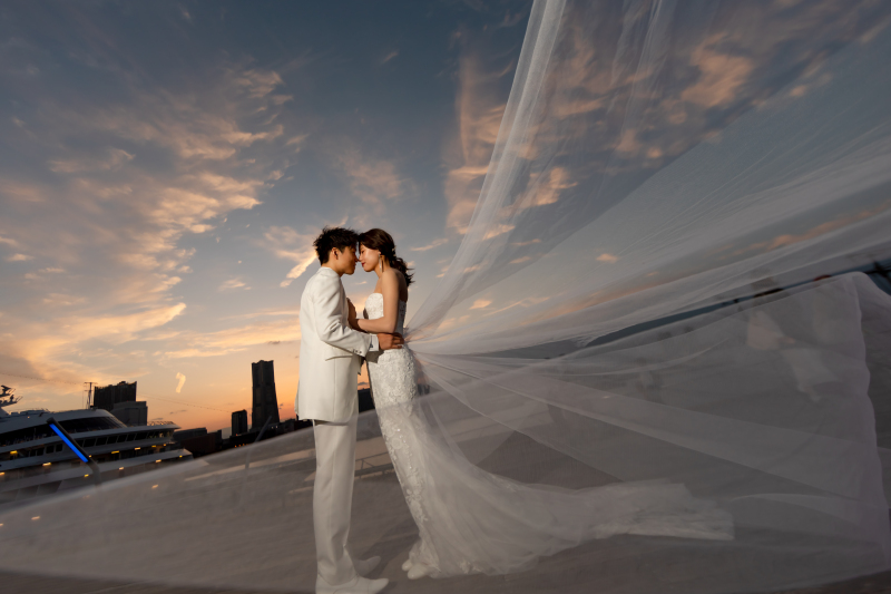 ベールでロマンチックに