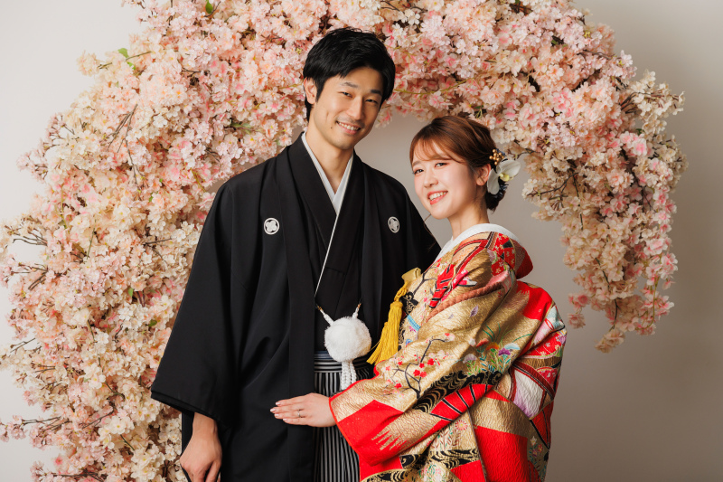 桜のアーチで可愛く♪