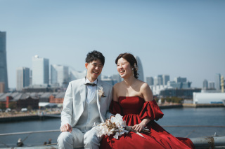 みなとみらいを背景に撮れる大桟橋！