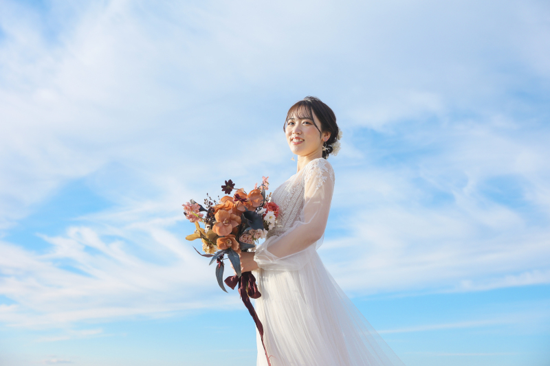 青空と花嫁ソロショット