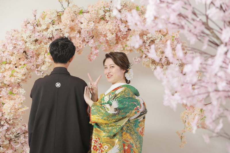 桜のアーチで...