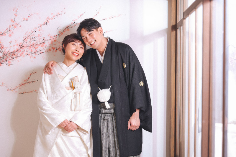 お茶室の中で。