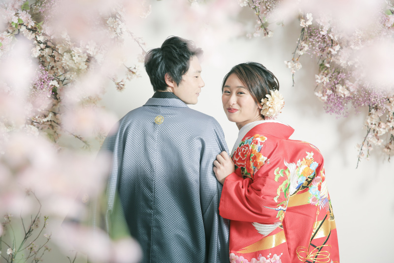 淡いピンクの桜色