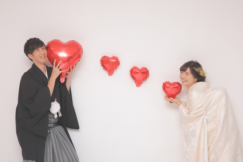可愛いハートの連続バルーン