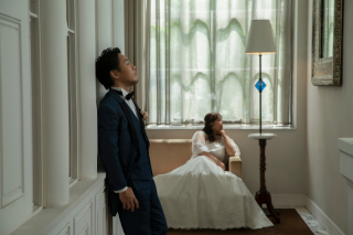 チャペルで二人だけの撮影