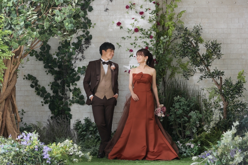 ガーデン風の背景も