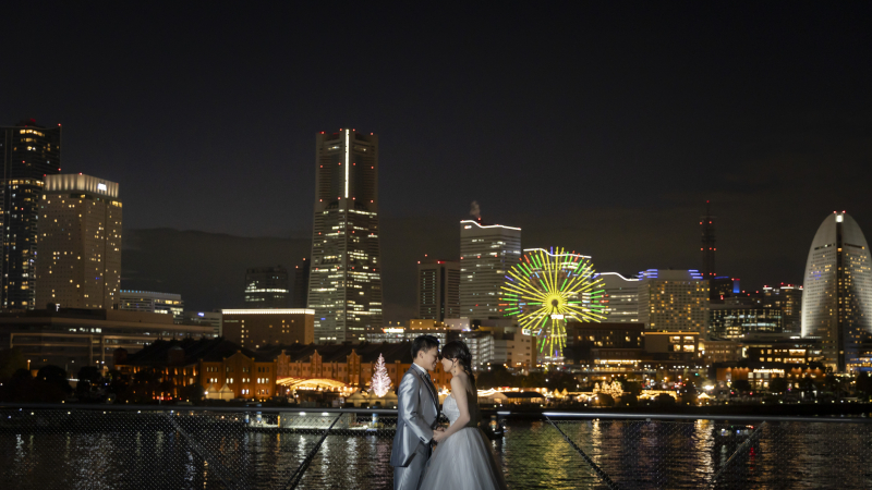 和装はスタジオ・洋装は大桟橋でご希望のお時間・場所に合わせて撮影できます！