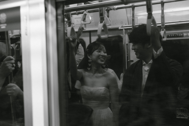 撮影が終わった後は、お二人と一緒に江ノ電に乗って