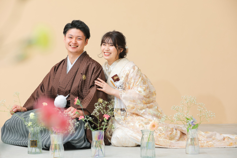 刺繍が可愛いレースの打掛でおしゃれな和装♪ photo by 谷澤明美