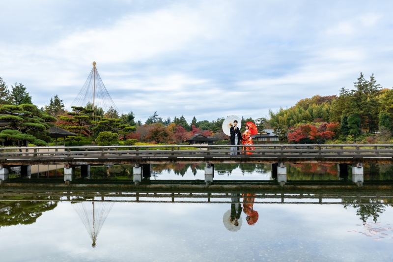 池の反射が素敵