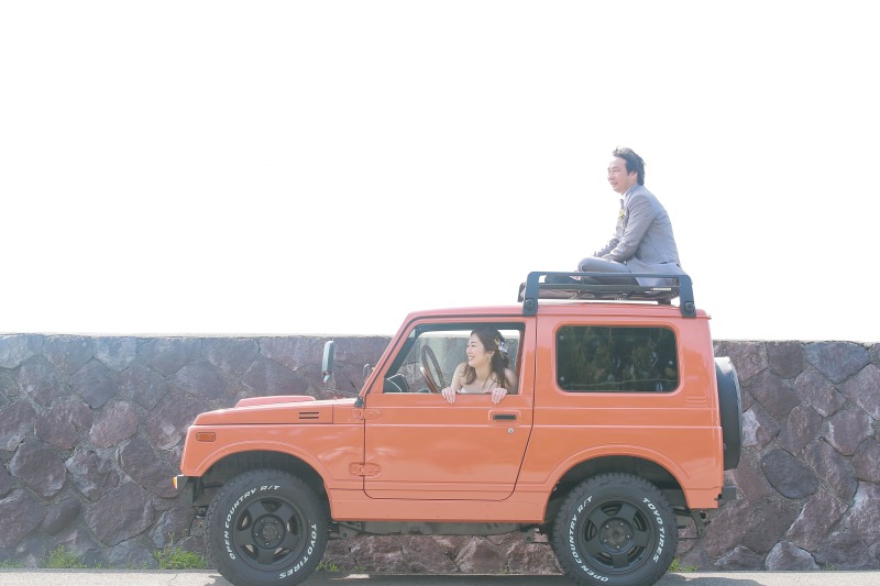 愛車と一緒に撮影！