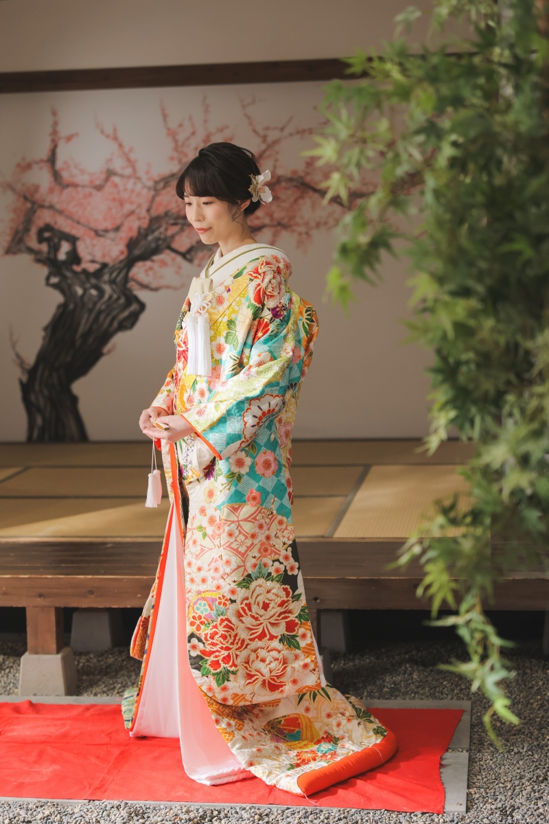 着物を下ろして撮影