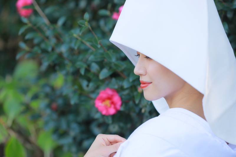 お花と一緒に♪