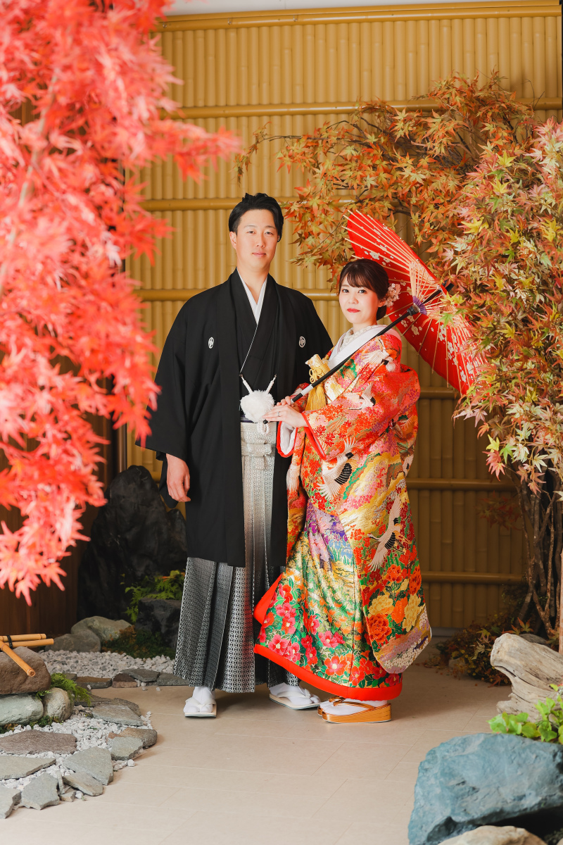 和傘でしっとり