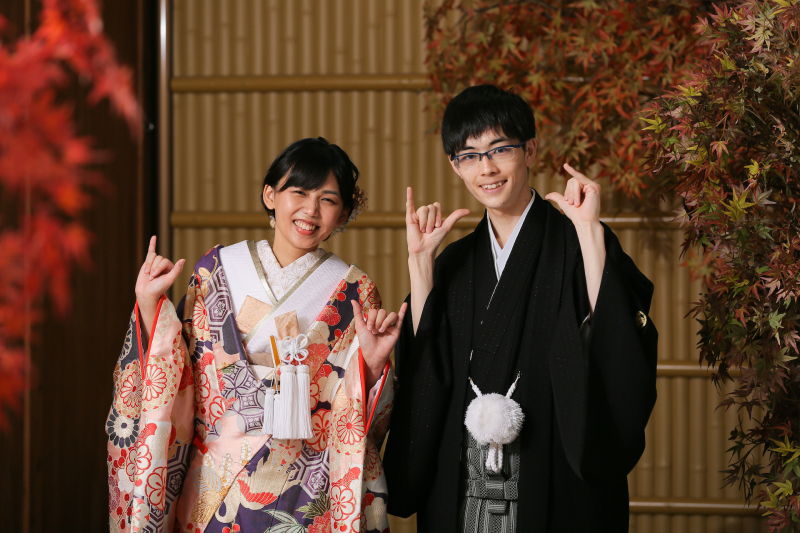 お二人らしいポーズで!