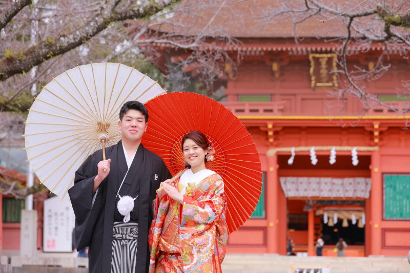 和傘を使って♪