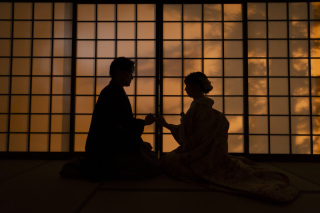 秋を感じるスタジオと大桟橋ウェディングフォト