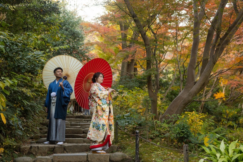 和傘を使っての撮影も！