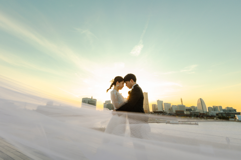 ベールと夕焼け