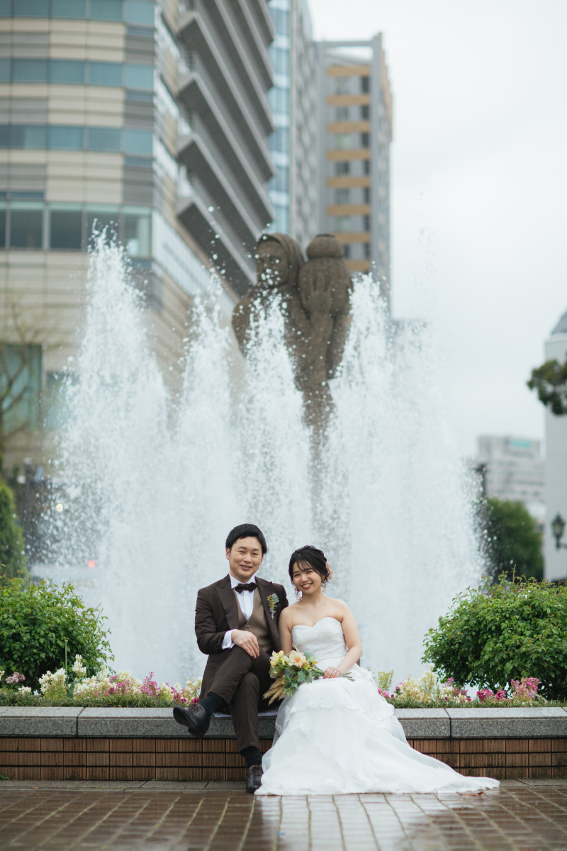 噴水といっしょに