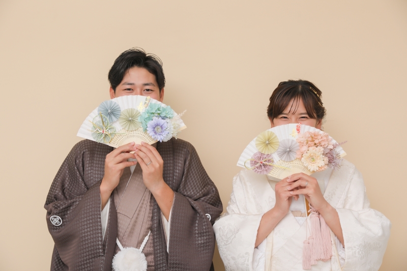 手作りの扇子と一緒に!