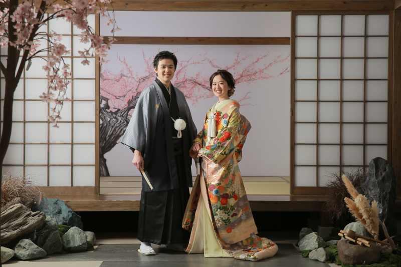 きっちり伝統的な立ち姿で撮影