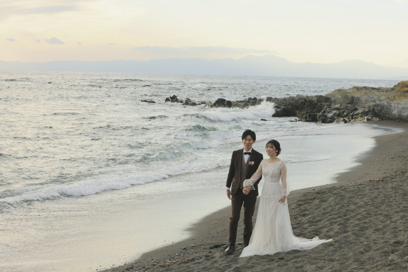 波打ち際を散歩