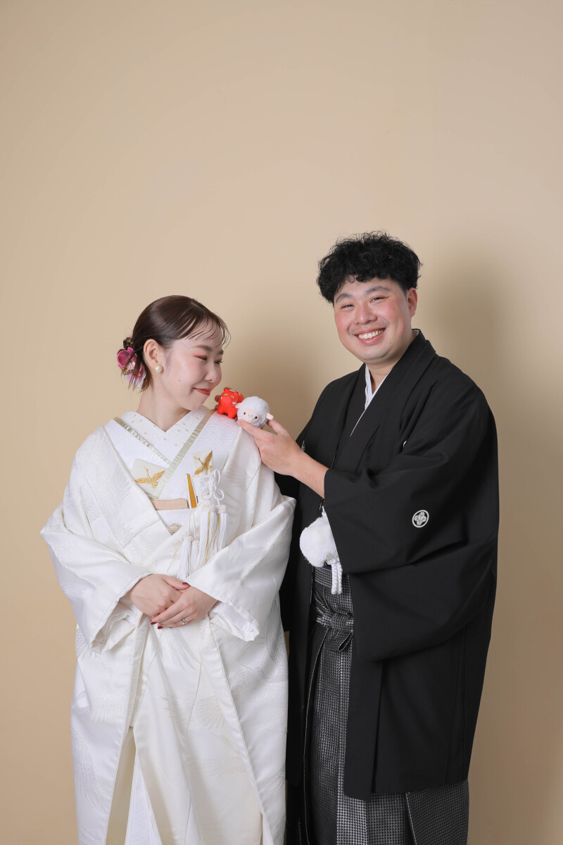 ぬいぐるみを肩に！