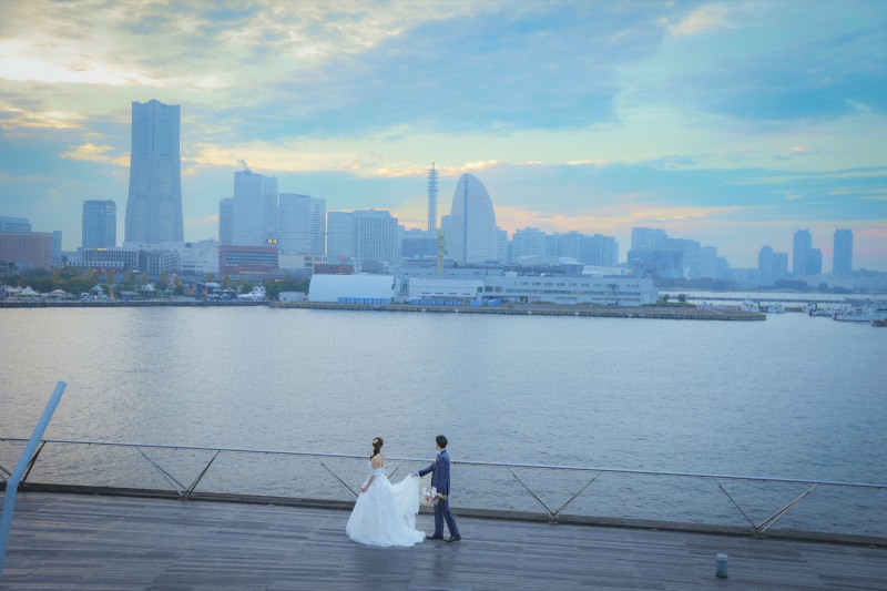 美しい夕景を引きで！