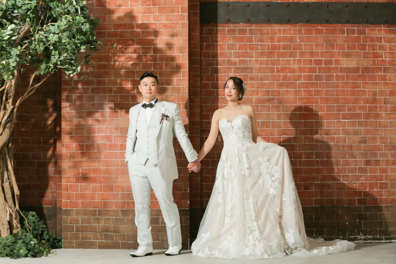 横浜らしくレンガで