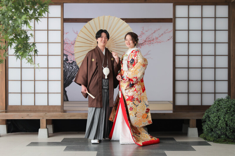 2人でお茶室前