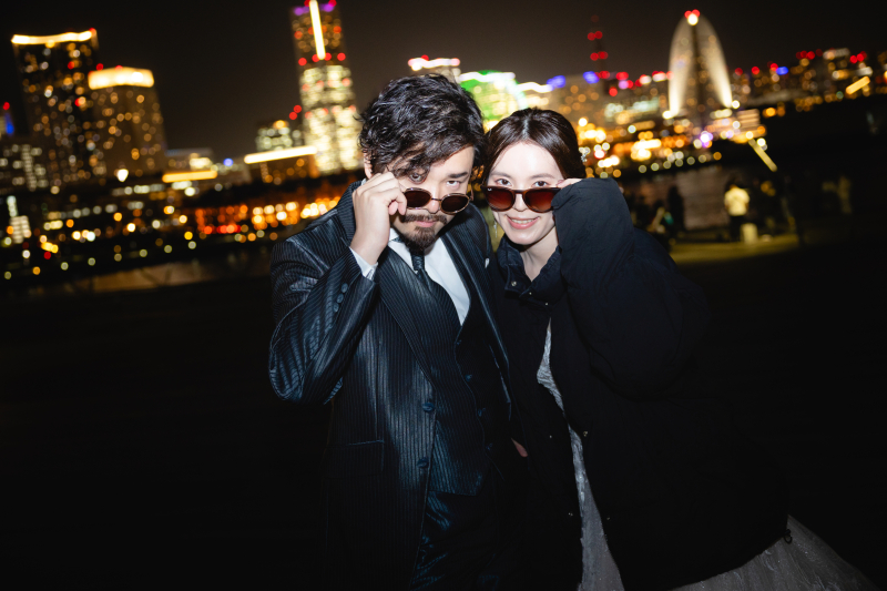 暗い時間はストロボを当てて