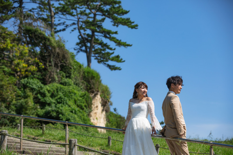 真夏の青と緑と