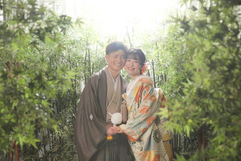 緑で外っぽく撮影!