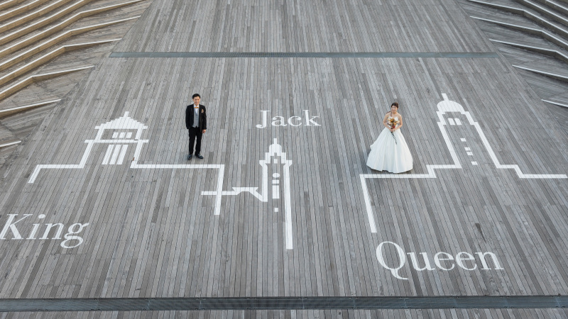 大桟橋の床の絵も