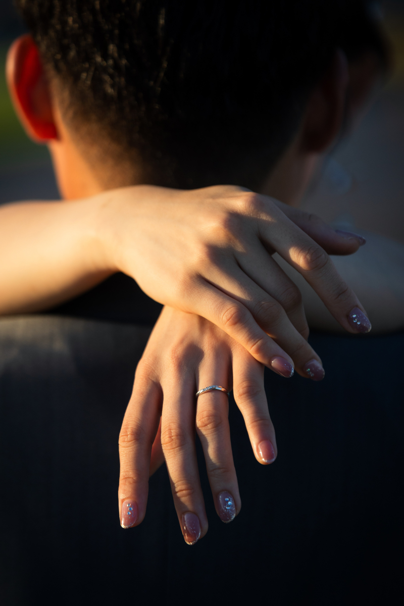 手元のアップも