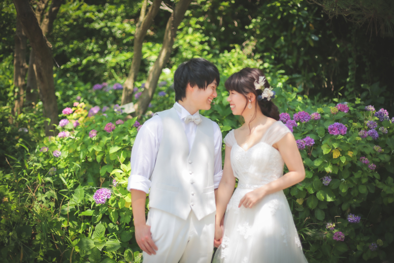 紫陽花も2人を祝福!
