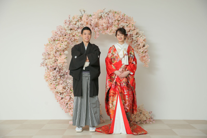 最後は桜をバックに