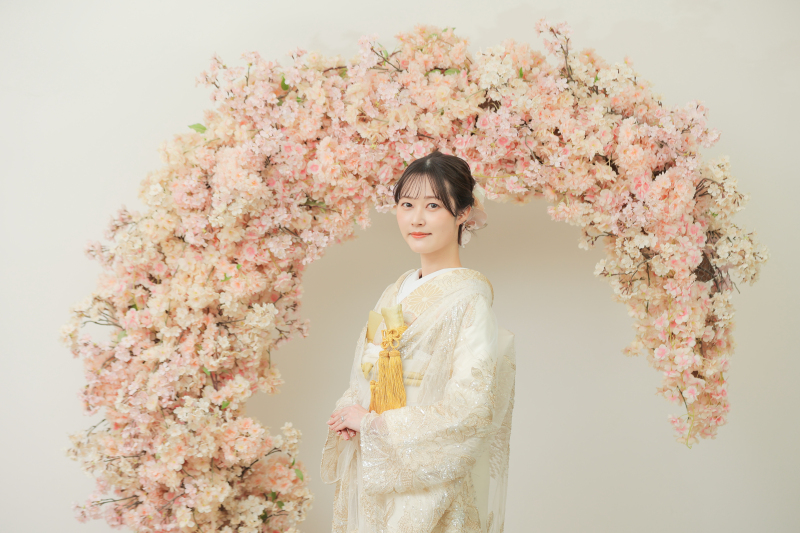 桜のアーチで春らしく