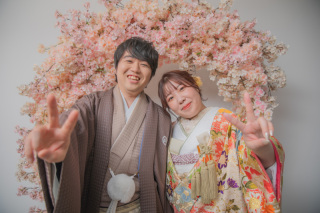 お二人らしい屋内庭園での撮影！！