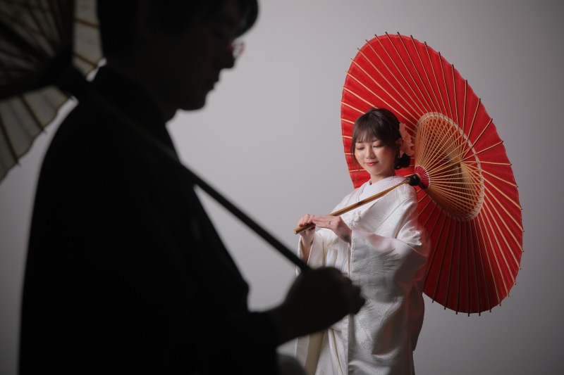 和傘を使ったショットも