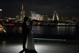 大桟橋でウェディングフォト！大桟橋夜景ロケーション♪