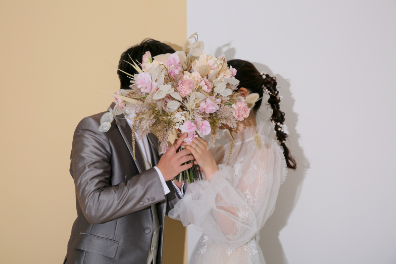 ブーケで隠して♡