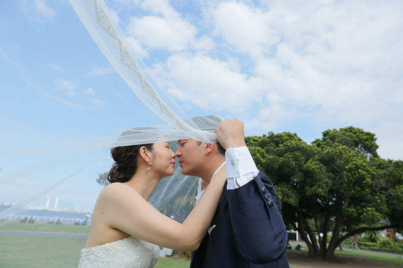 ベールで遊んだり