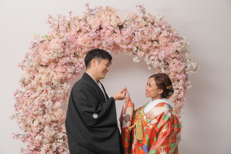 お互いに向かってハート