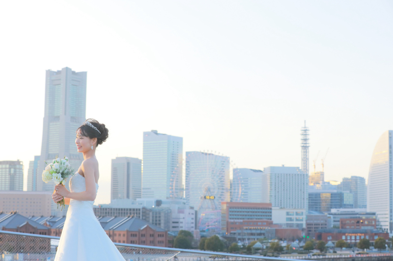 横浜の景色と一緒に…