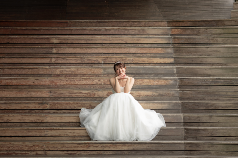 ドレスを引き立たせる背景も!